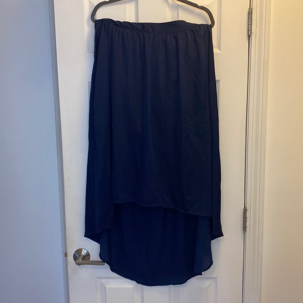 Satin silky high to low maxi skirt